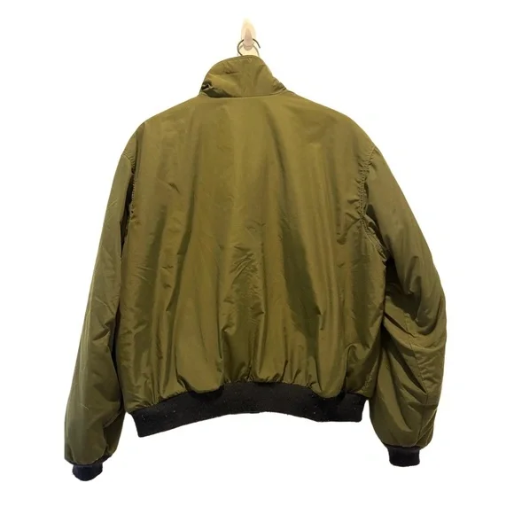 L.L.Bean Vintage 1992 Warm-Up Bomber Jacket Coat Mens Large Olive Green Purple